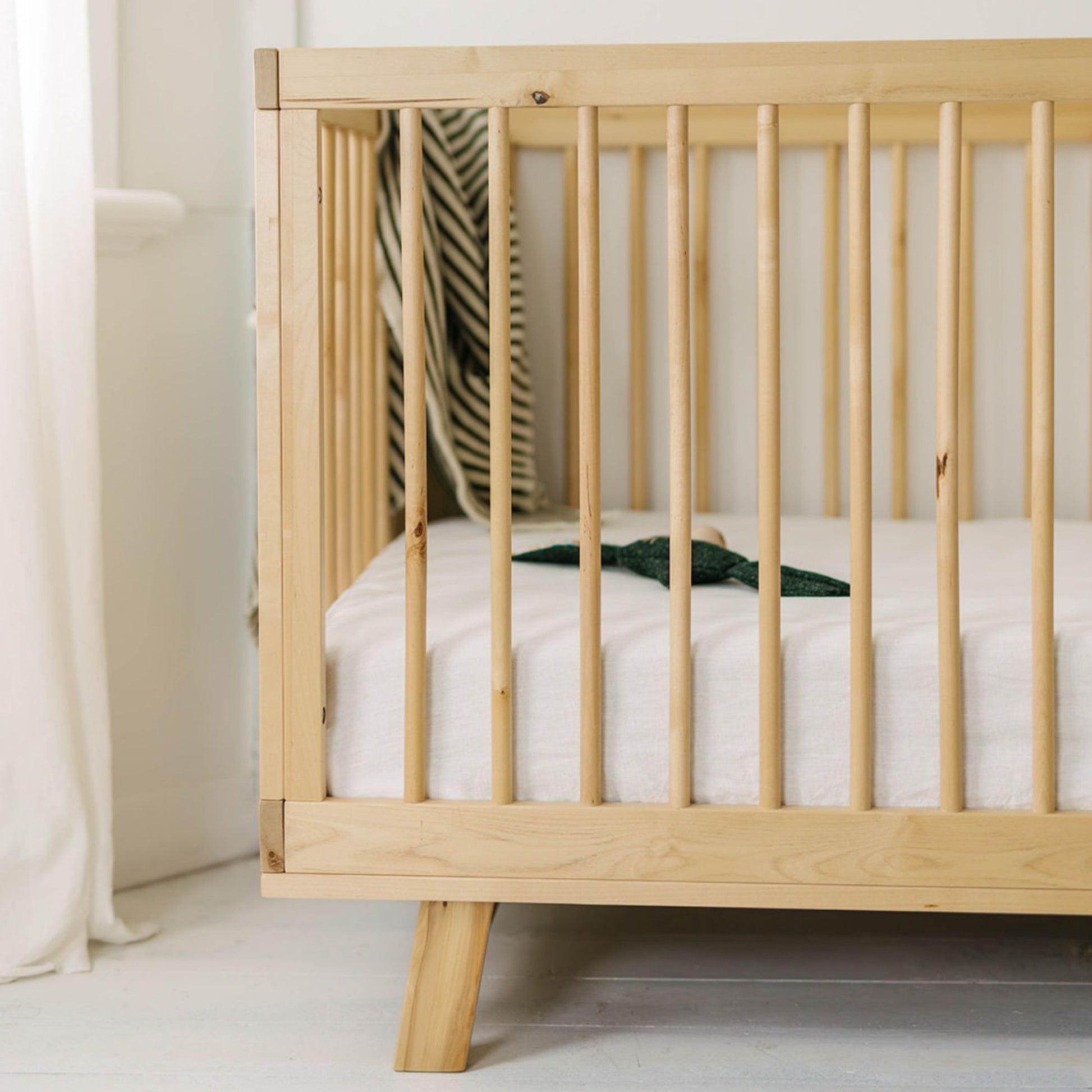Off White Linen Cot/Bassinet Sheet