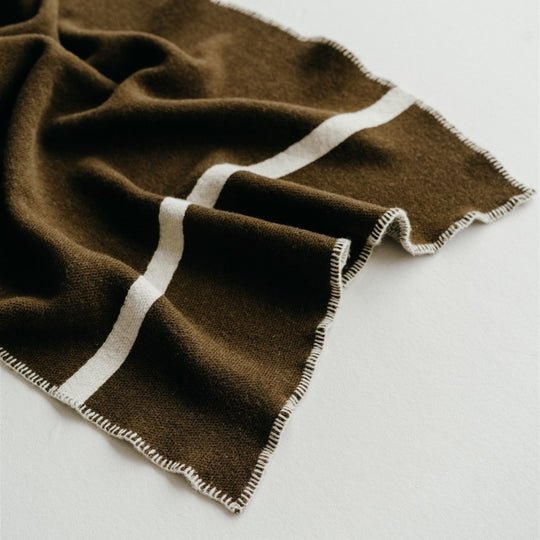 Olive Green Wool Baby Blanket