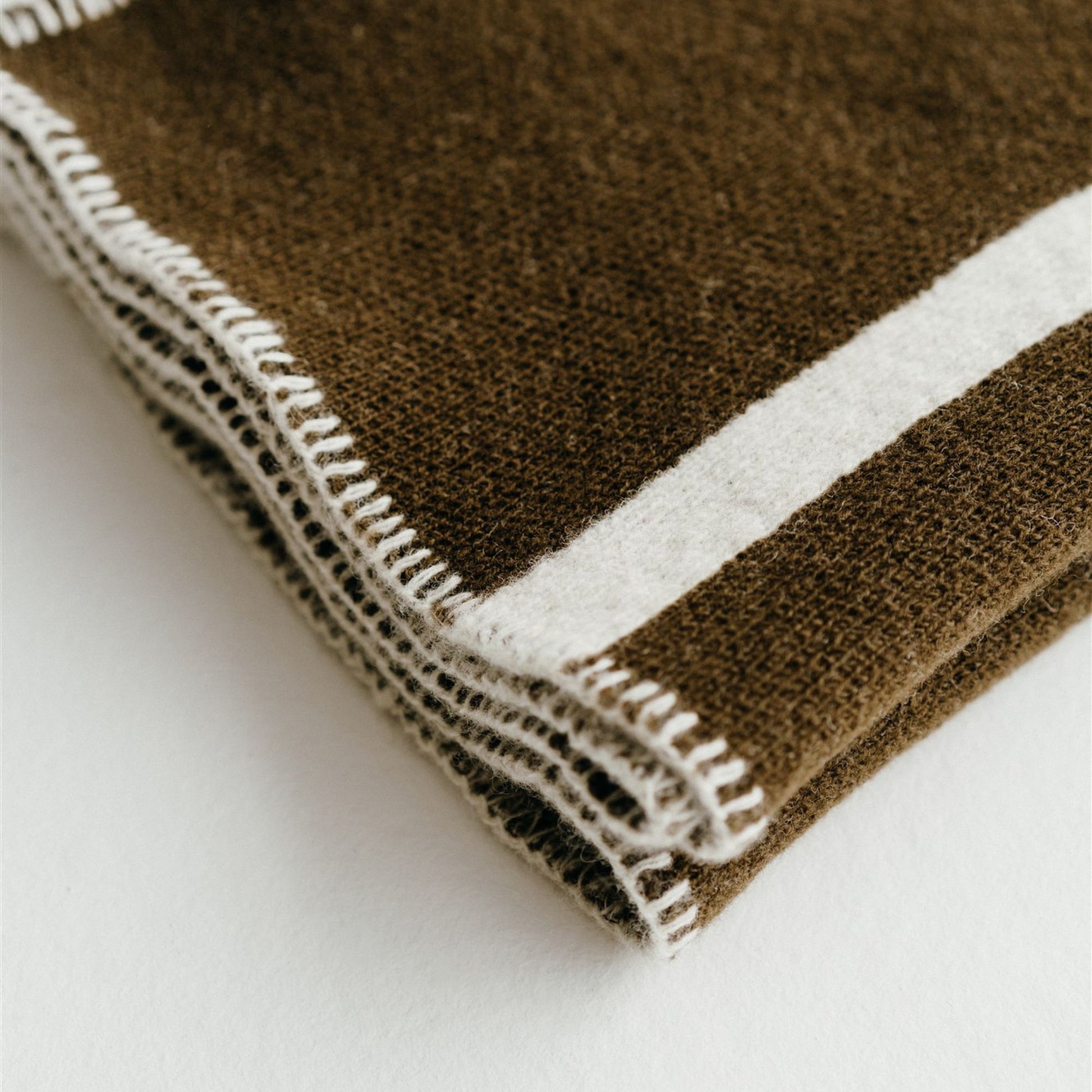 Foxtrot Home New Zealand Wool Baby or Knee Blanket in Olive