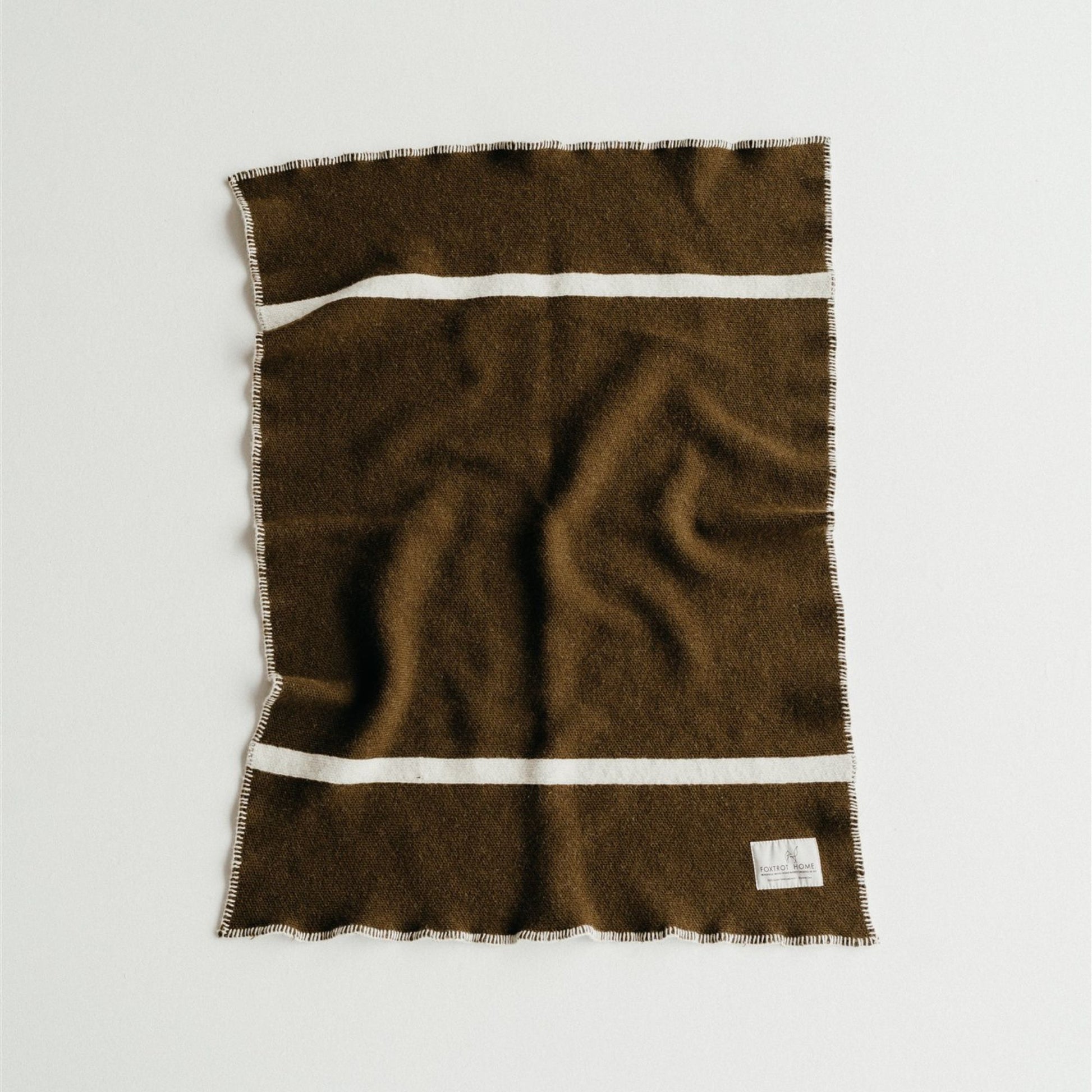 Foxtrot Home New Zealand Wool Baby or Knee Blanket in Olive