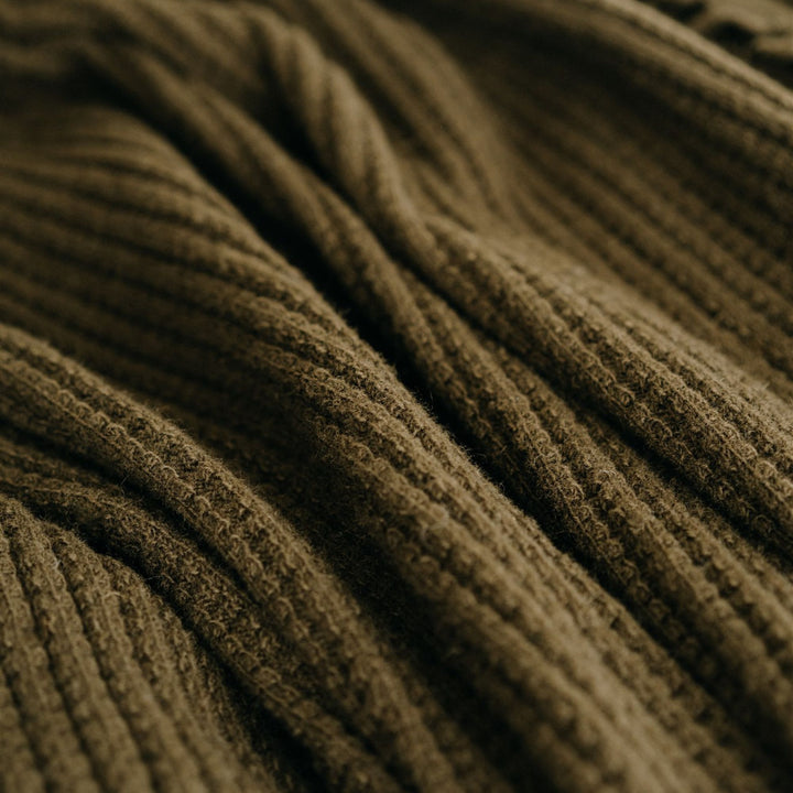 Foxtrot Home New Zealand Wool Throw Blanket Olive Green