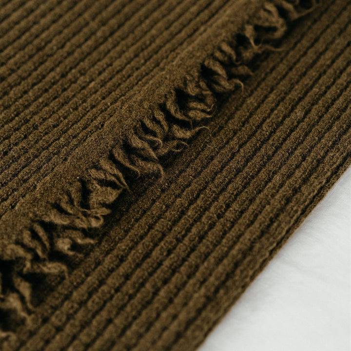 Foxtrot Home New Zealand Wool Throw Blanket Olive Green