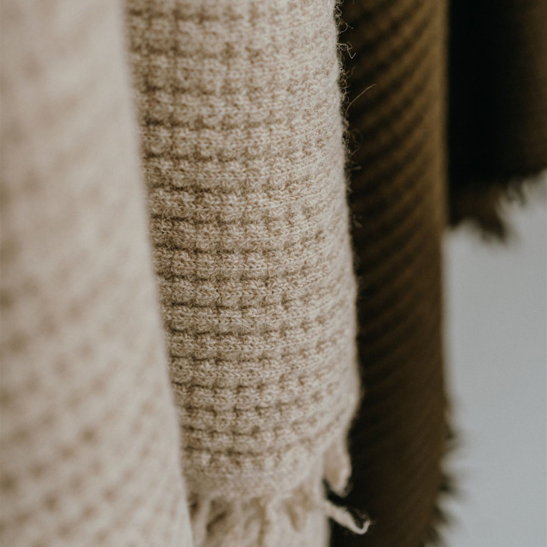 Foxtrot Home New Zealand Wool Throw Blanket Olive Green