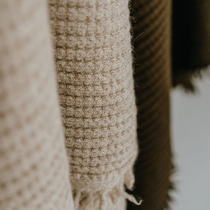 Foxtrot Home New Zealand Wool Throw Blanket Olive Green