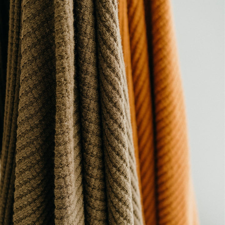 Foxtrot Home New Zealand Wool Throw Blanket Olive Green