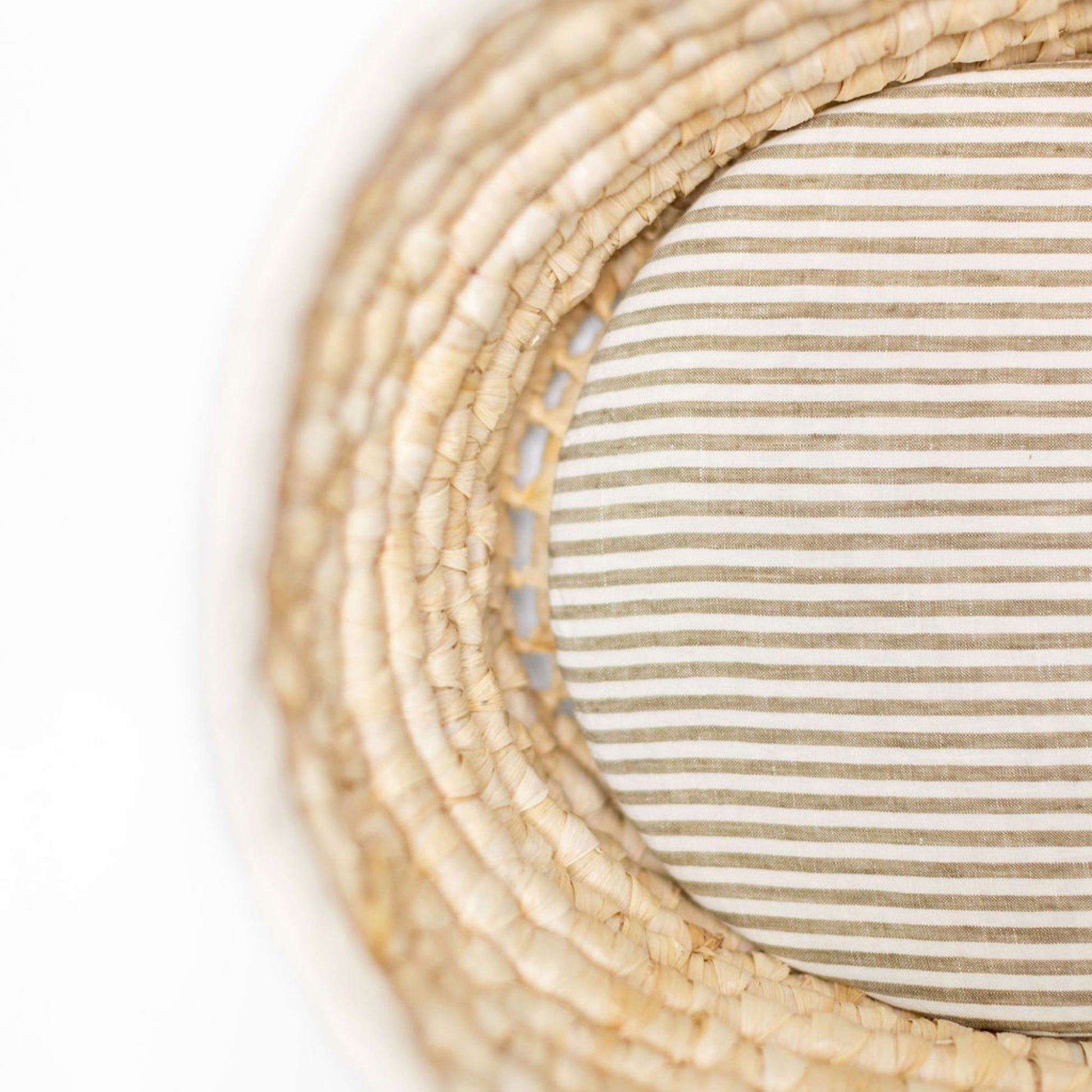 Olive Stripes Linen Cot/Bassinet Sheet