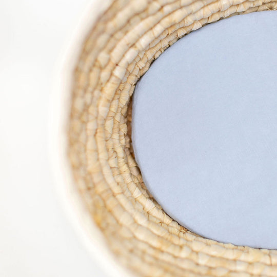 Powder Blue Linen Cot/Bassinet Sheet