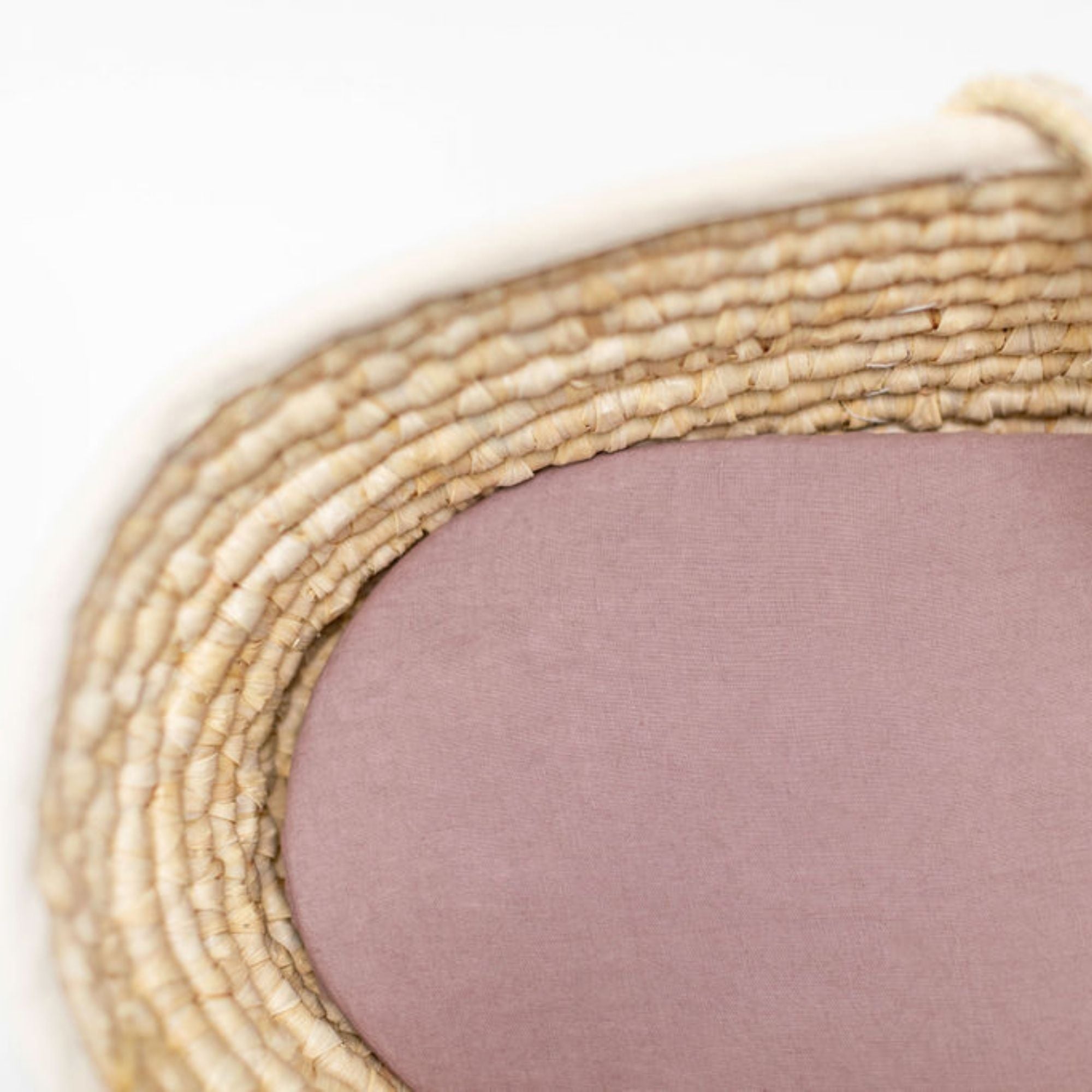 Rosewood Pink Linen Cot/Bassinet Sheet