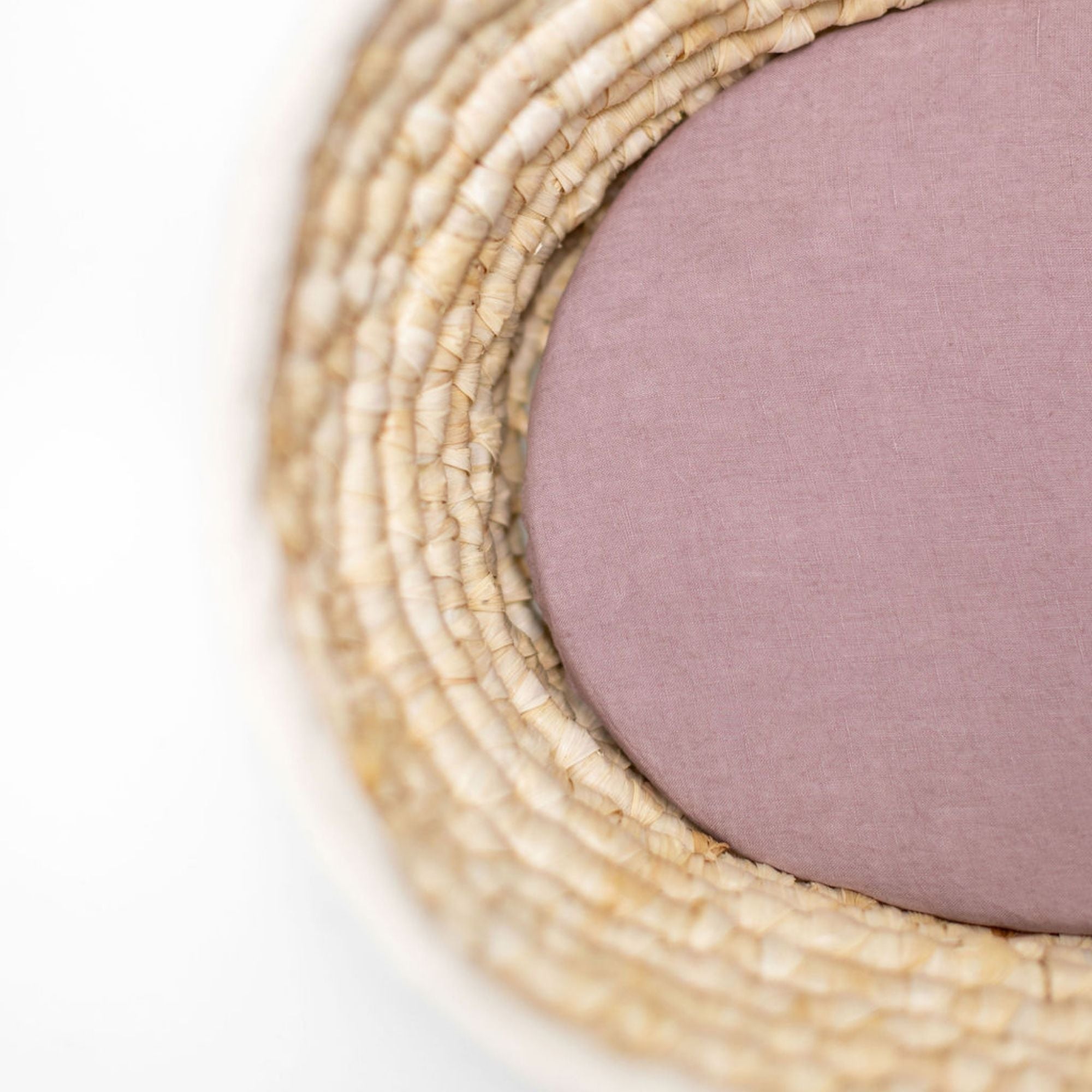 Rosewood Pink Linen Cot/Bassinet Sheet