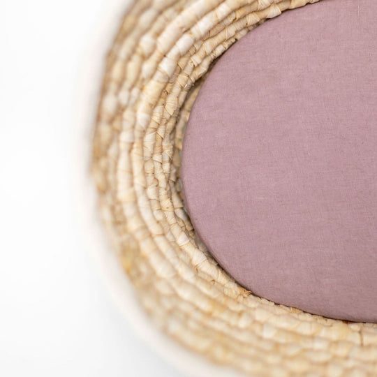 Rosewood Pink Linen Cot/Bassinet Sheet