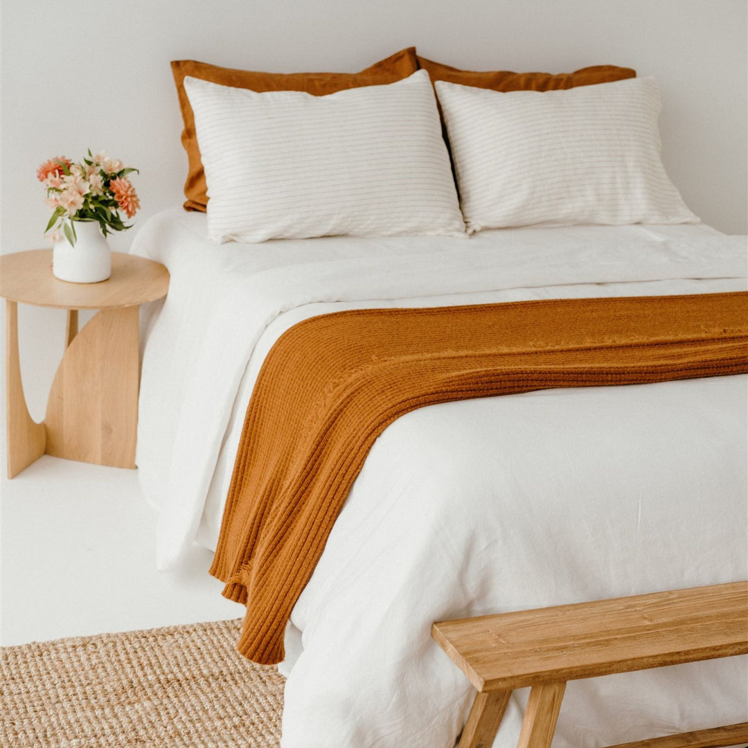 Foxtrot Home New Zealand Wool Throw Blanket Rust