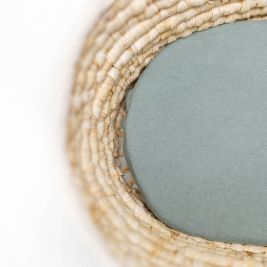 Sage Green Linen Cot/Bassinet Sheet