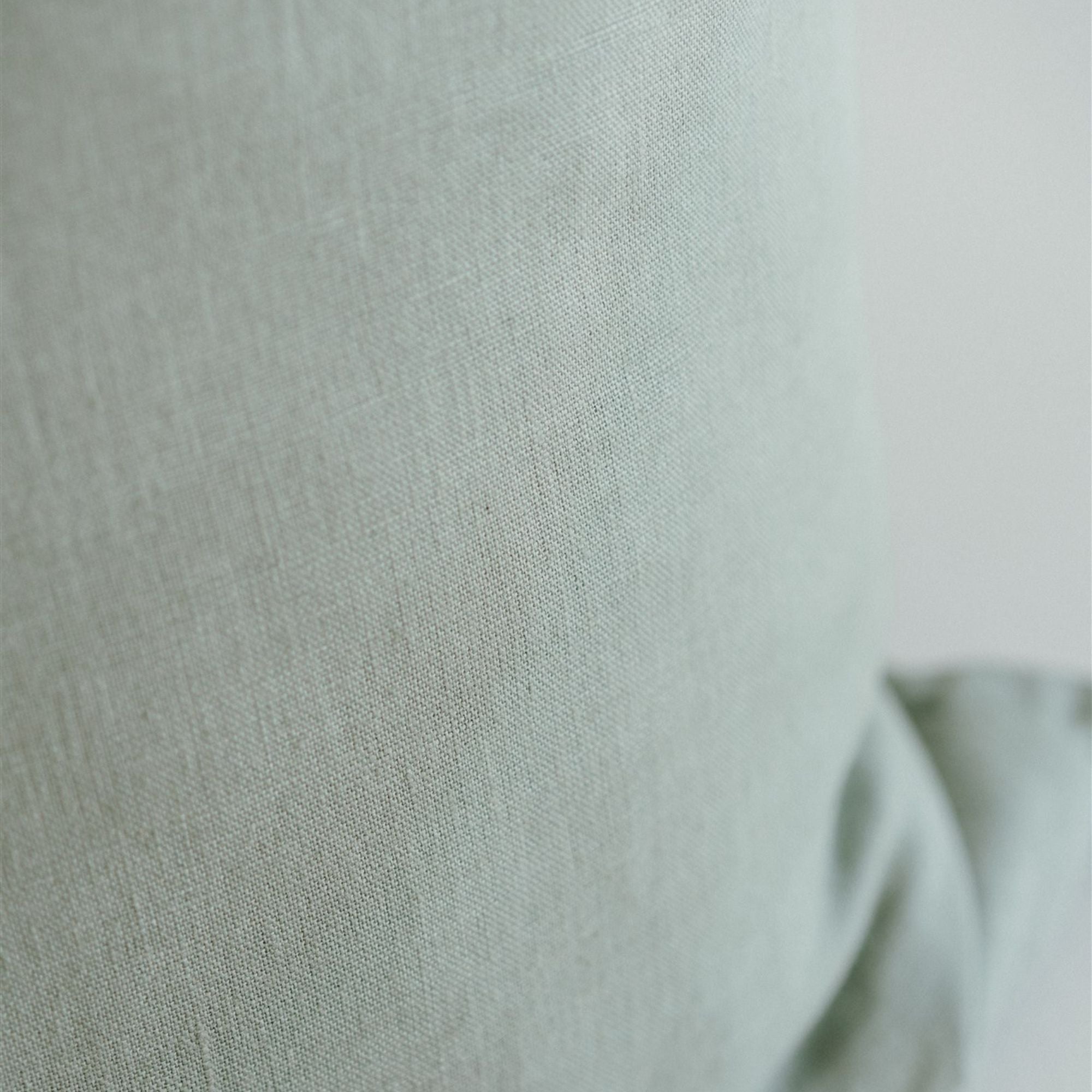 Foxtrot Home French Flax Linen styled with a Sage Green Cushion