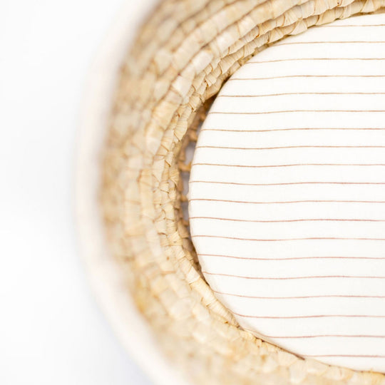 Tobacco Stripes Linen Cot/Bassinet Sheet