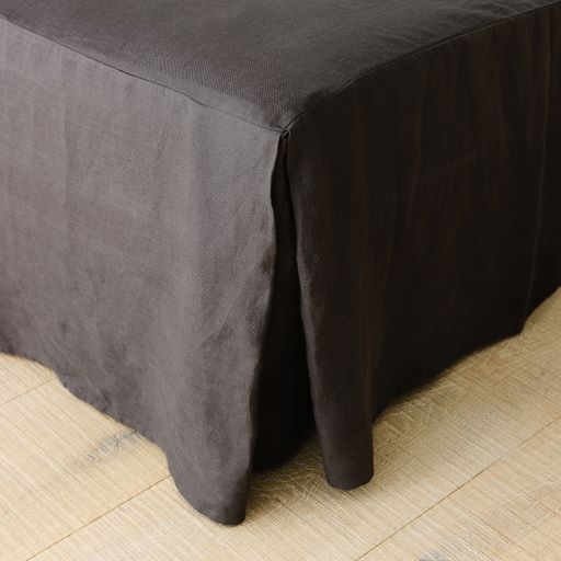 Foxtrot Home French Flax Linen Valance in Charcoal