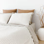 Foxtrot Home French Flax Linen styled in Malt Brown Grid