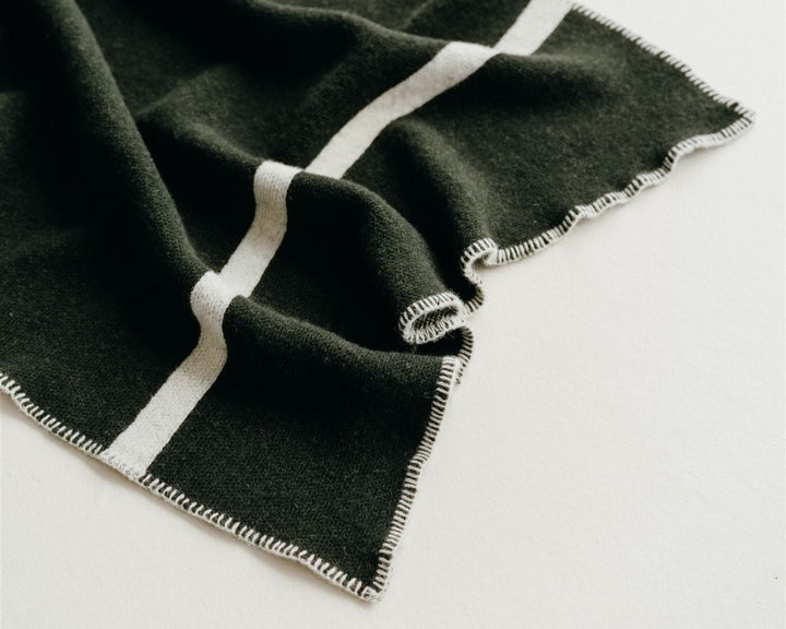 Moss Green Wool Baby Blanket