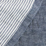 Foxtrot Home French Flax Linen Denim Quilt with Navy Stripes on the reverse