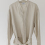 Foxtrot Home French Flax Linen Robe in Stone
