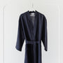 Foxtrot Home French Flax Linen Robe in Midnight Blue