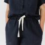 Foxtrot Home French Flax Linen Summer Pyjamas in Midnight