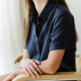 Foxtrot Home French Flax Linen Summer Pyjamas in Midnight