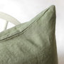 Foxtrot Home French Flax Linen styled in a bedroom with Cactus Green Pillowcases.