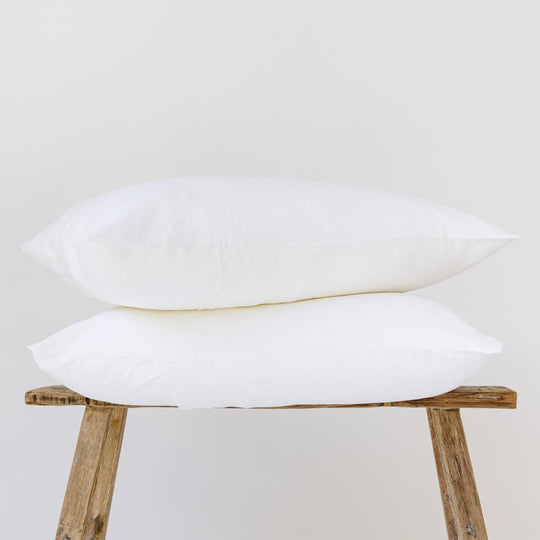 Brilliant White Linen Pillowcases