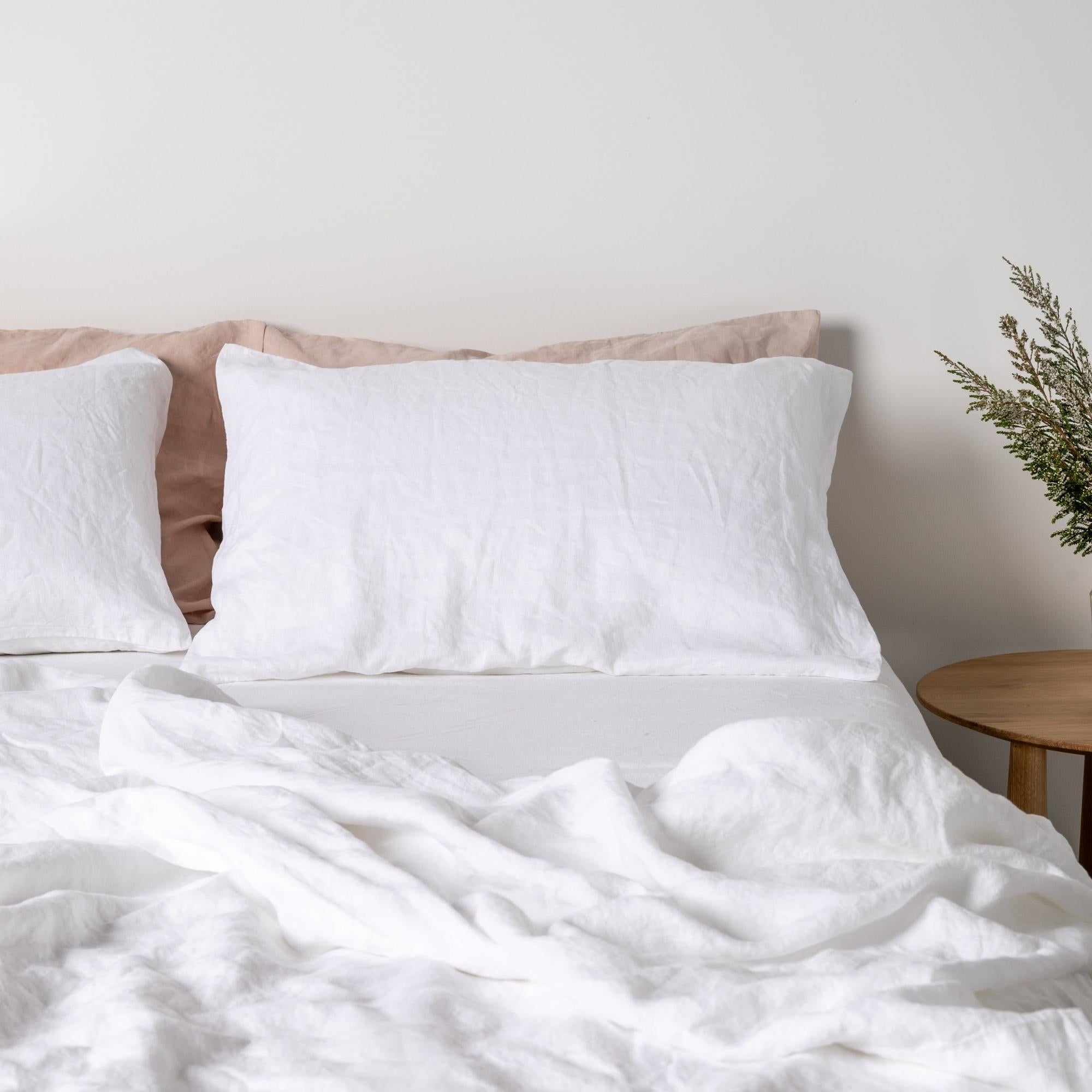 White linen throw pillows 2025