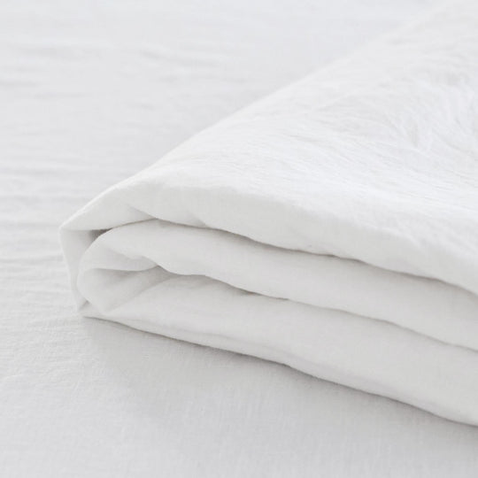 Brilliant White Linen Sheets Set
