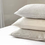 Foxtrot Home French Flax Linen styled in a bedroom with Oat Duvet.