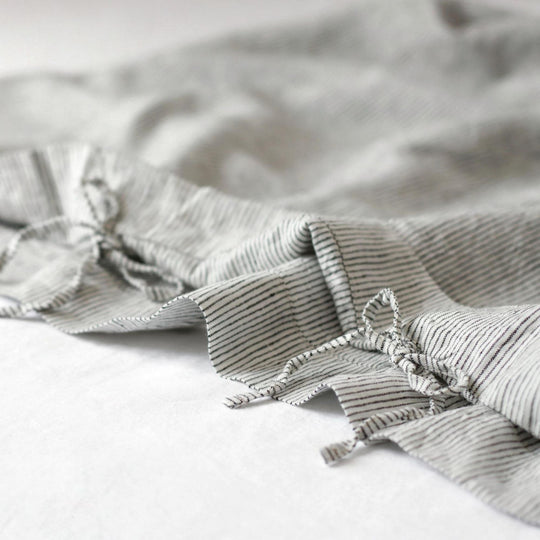 Pinstripes Linen Cot Duvet