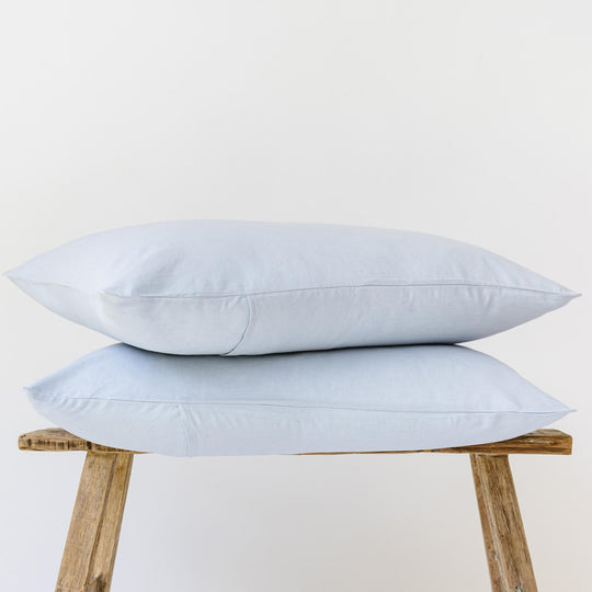 Powder Blue Linen Pillowcases