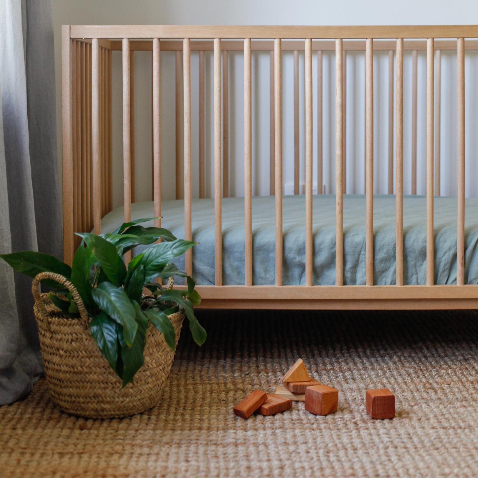 Sage green cot sheets best sale