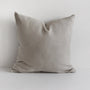 Foxtrot Home French Flax Linen styled in a bedroom with Natural Cushion Cover.