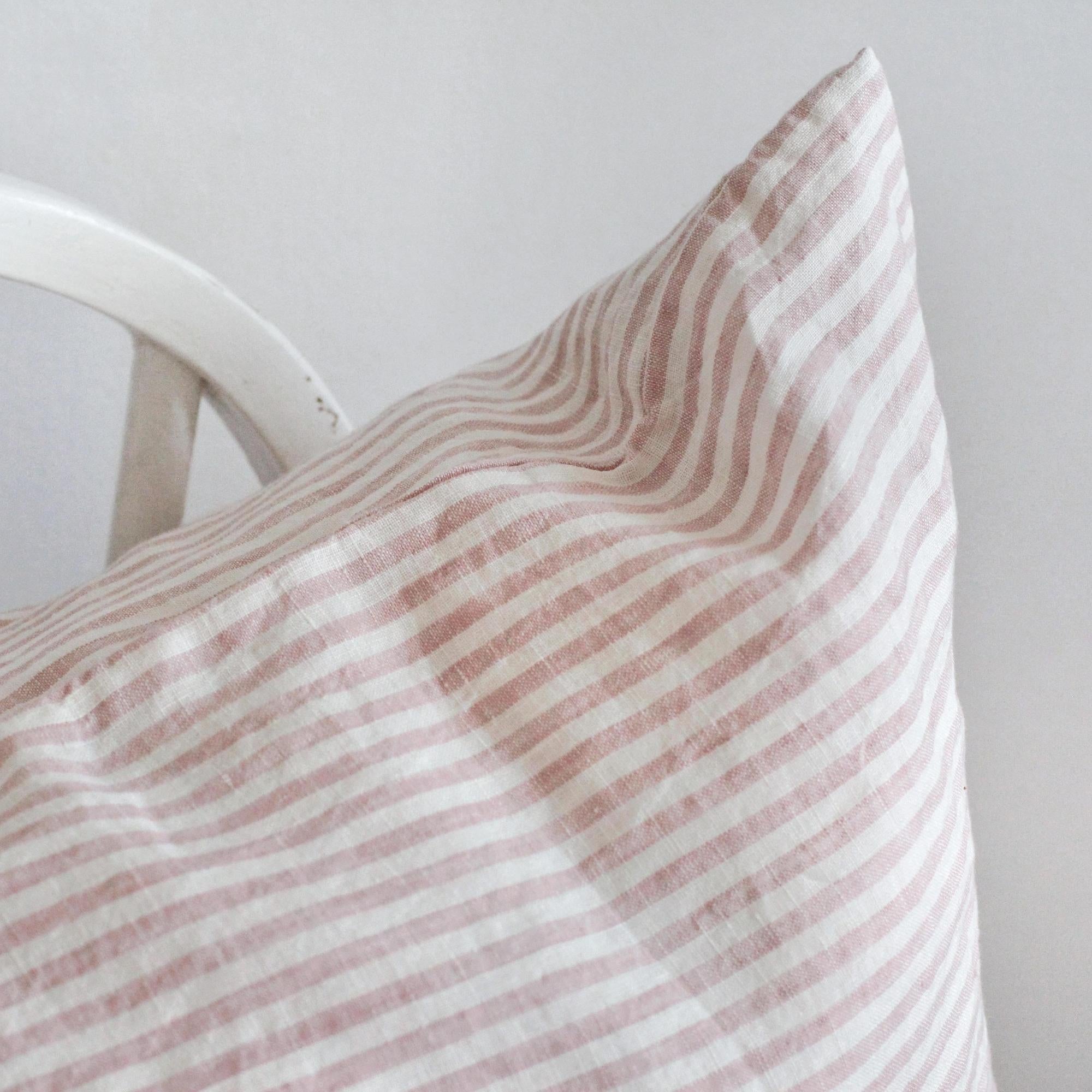 Pink and white striped pillow cases shop