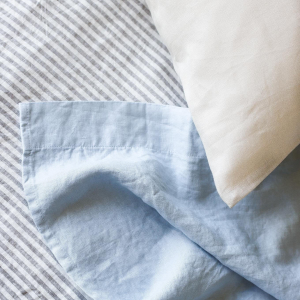 Powder Blue Linen Sheets Set – Foxtrot Home