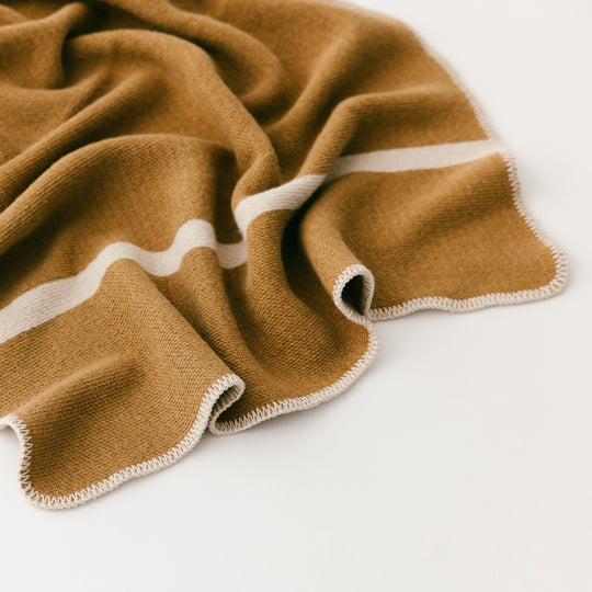 Ginger Honey Wool Baby Blanket