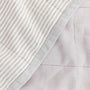 Foxtrot Home French Flax Linen Lilac Quilt with Grey Stripes on the reverse