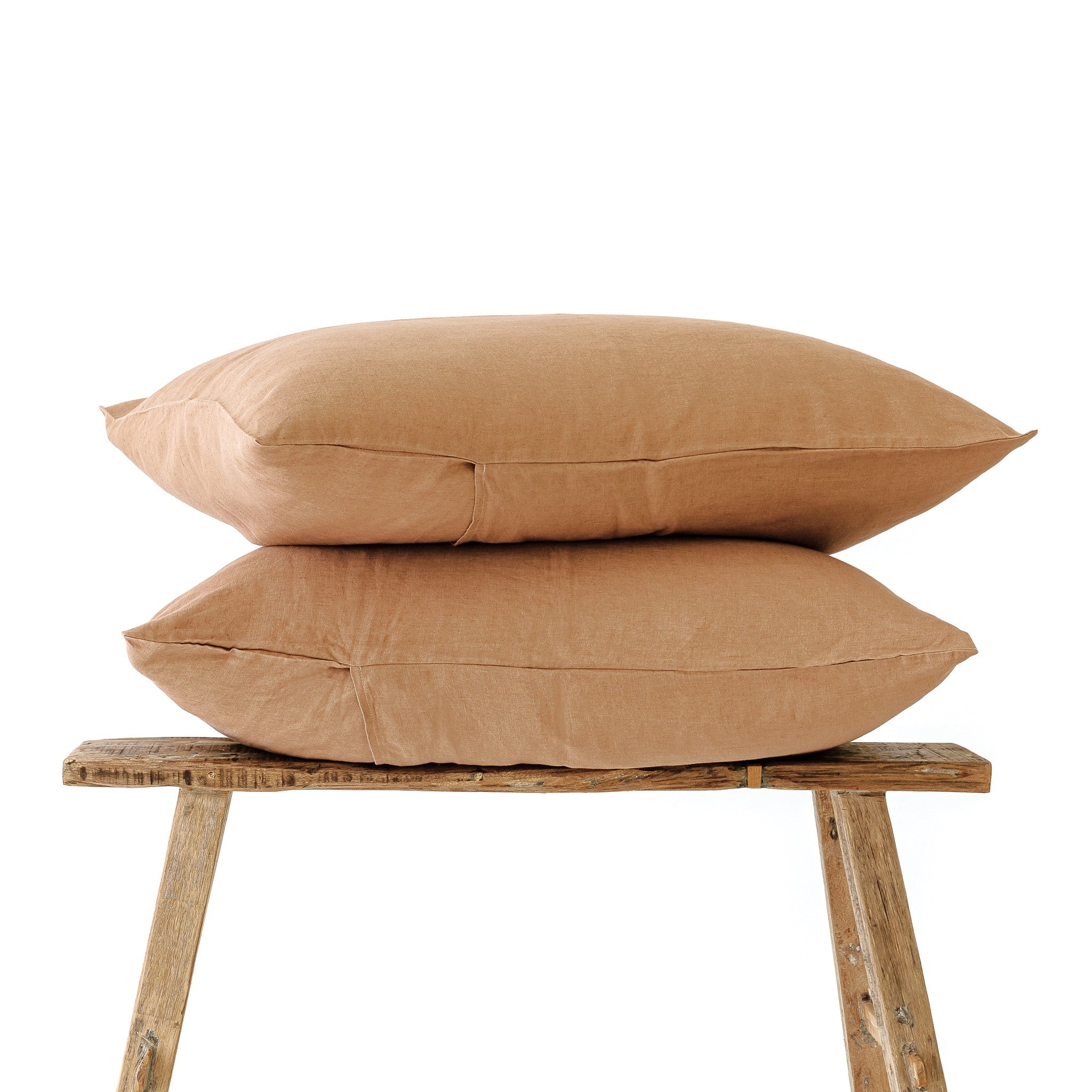 Foxtrot Home French Flax Linen Pillowcases in Malt Brown