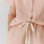 Foxtrot Home French Flax Linen Summer Pyjamas in Peach