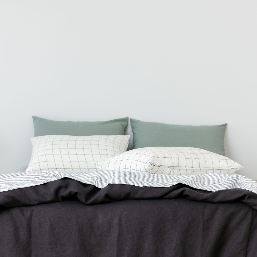 Foxtrot Home French Flax Linen Sheets in Charcoal