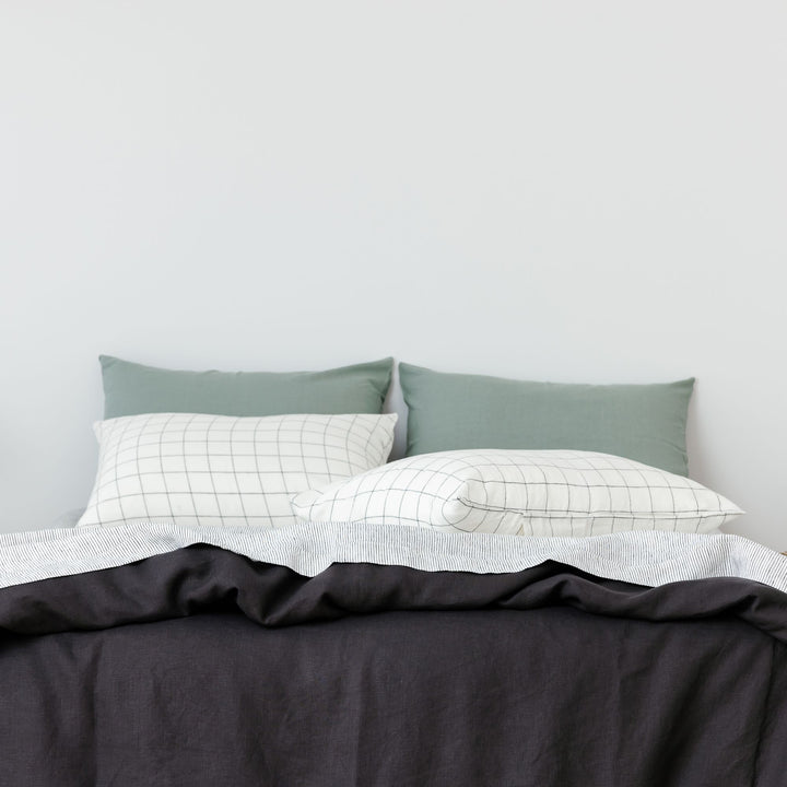 Foxtrot Home French Flax Linen Sheets in Charcoal
