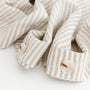 Foxtrot Home French Flax Linen bedroom styled with Sand Stripes Duvet
