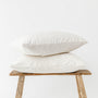 Foxtrot Home French Flax Linen styled with Malt Brown Grid PIllowcases