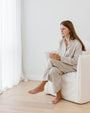 Foxtrot Home French Flax Linen Winter Pyjamas in Stone
