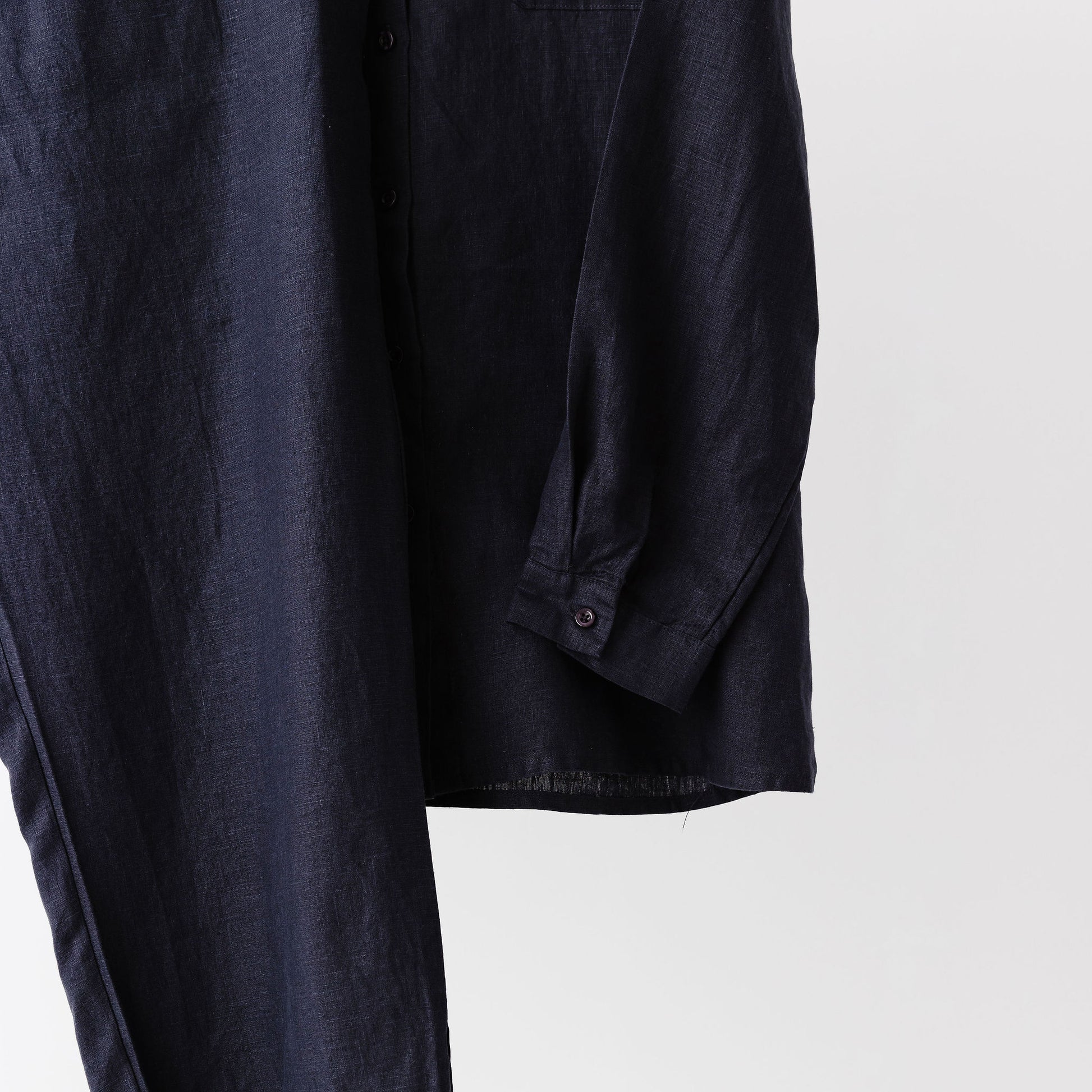 Foxtrot Home French Flax Linen Winter Pyjamas in Midnight
