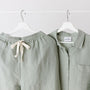 Foxtrot Home French Flax Linen Winter Pyjamas in Sage