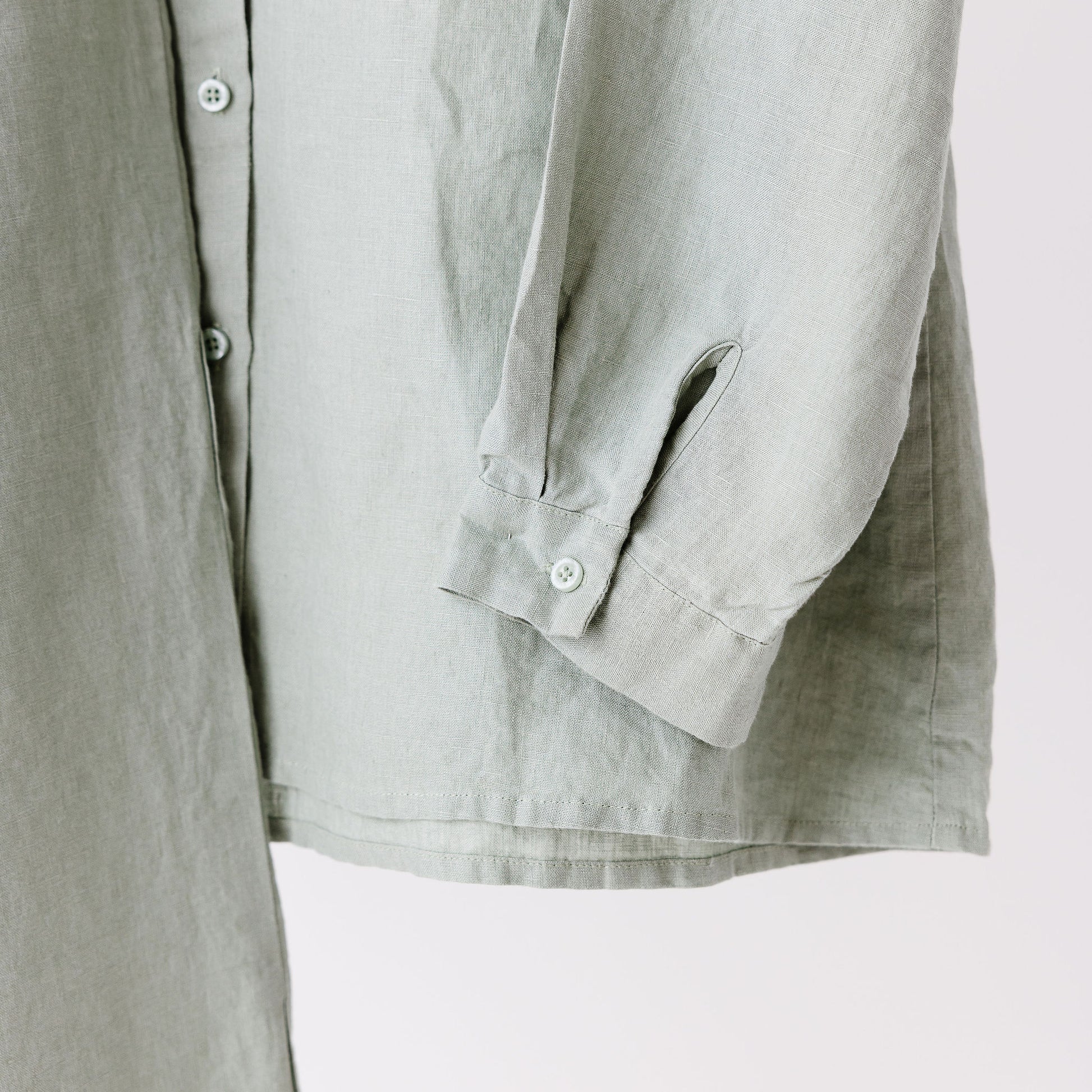 Foxtrot Home French Flax Linen Winter Pyjamas in Sage